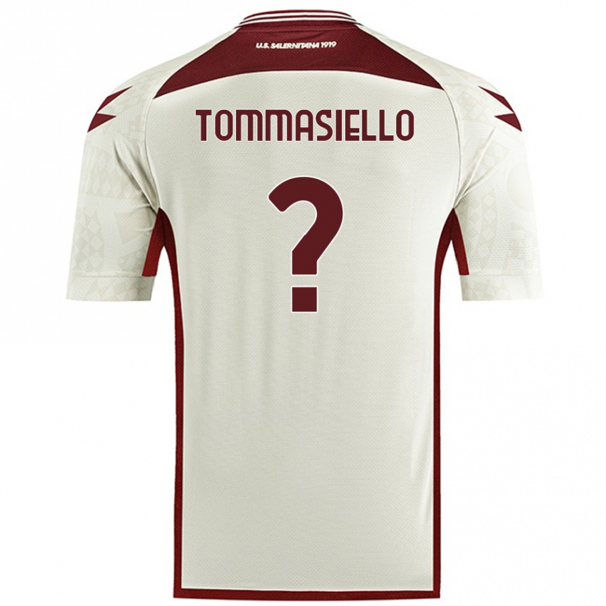 Kids Football Francesco Tommasiello #0 Cream Color Away Jersey 2024/25 T-Shirt Uk