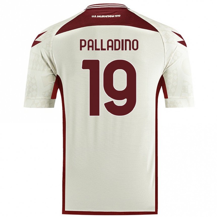 Kids Football Alfonso Palladino #19 Cream Color Away Jersey 2024/25 T-Shirt Uk