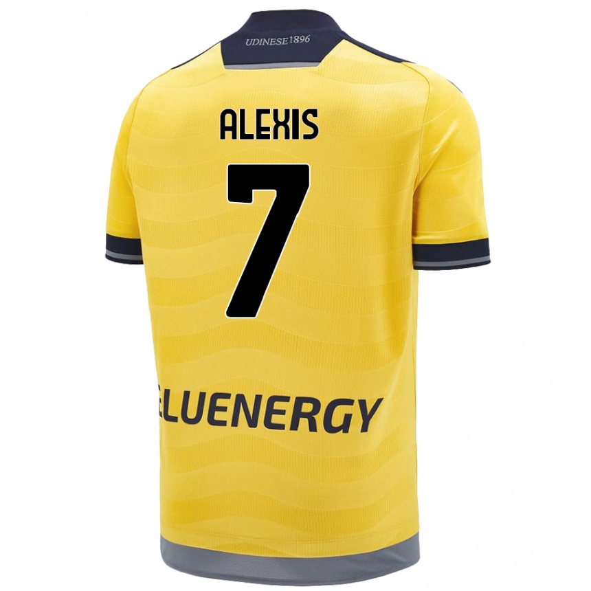 Kids Football Alexis Sanchez #7 Golden Away Jersey 2024/25 T-Shirt Uk