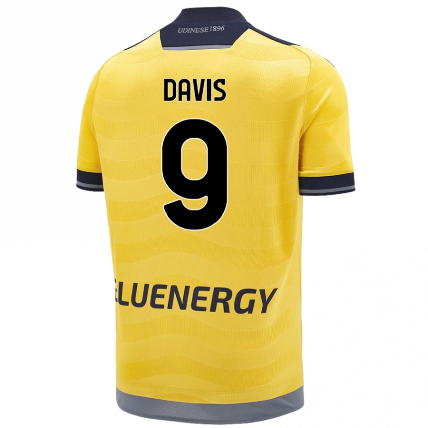 Kids Football Keinan Davis #9 Golden Away Jersey 2024/25 T-Shirt Uk