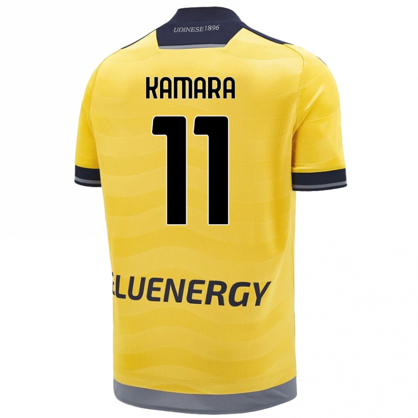 Kids Football Hassane Kamara #11 Golden Away Jersey 2024/25 T-Shirt Uk