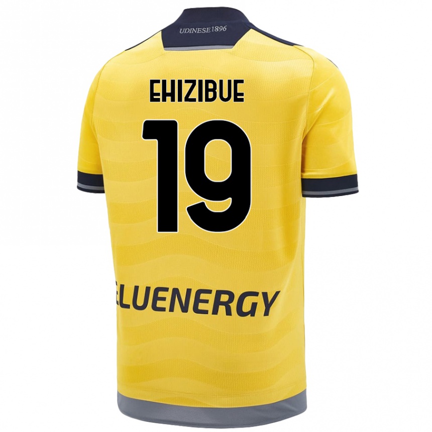 Kids Football Kingsley Ehizibue #19 Golden Away Jersey 2024/25 T-Shirt Uk