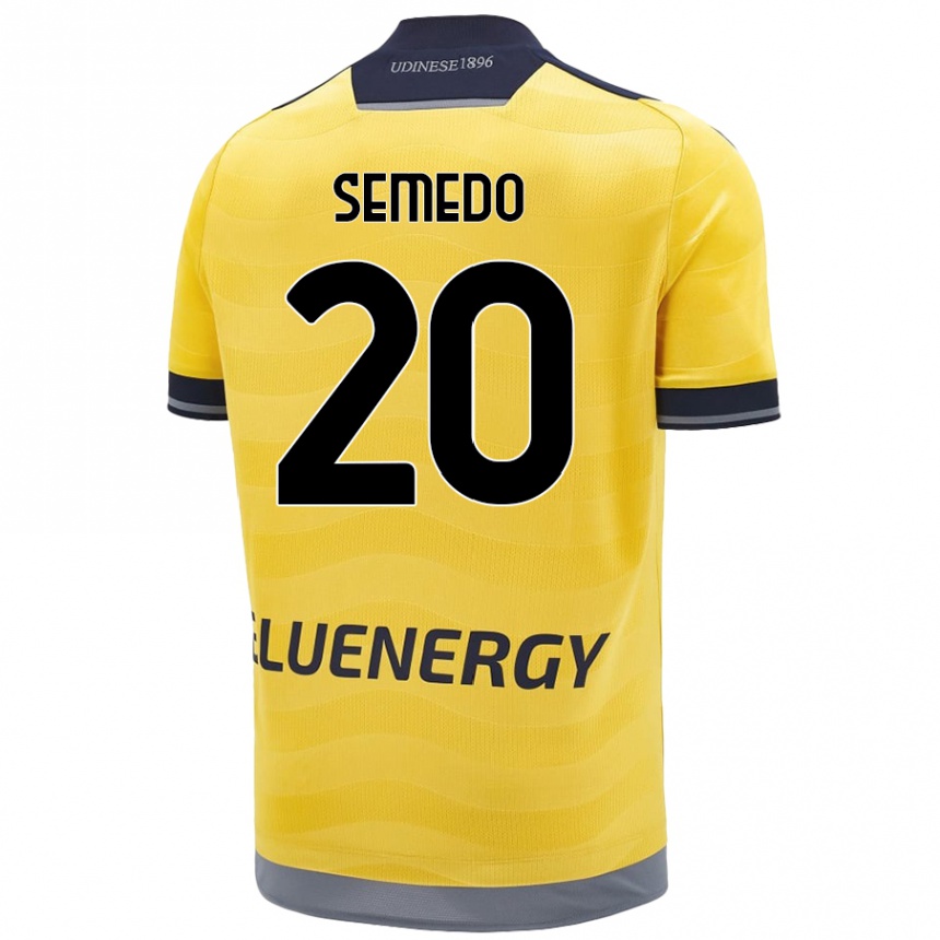 Kids Football Vivaldo Semedo #20 Golden Away Jersey 2024/25 T-Shirt Uk