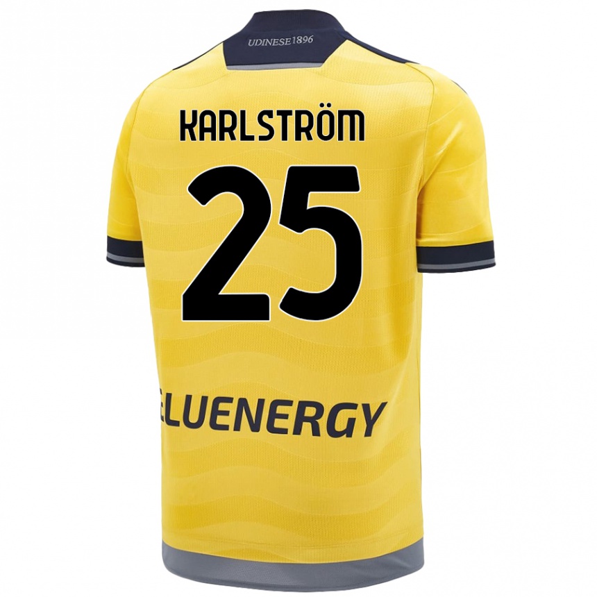 Kids Football Jesper Karlström #25 Golden Away Jersey 2024/25 T-Shirt Uk