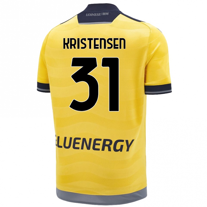 Kids Football Thomas Kristensen #31 Golden Away Jersey 2024/25 T-Shirt Uk