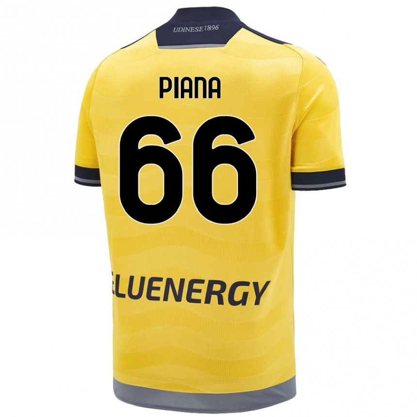 Kids Football Edoardo Piana #66 Golden Away Jersey 2024/25 T-Shirt Uk