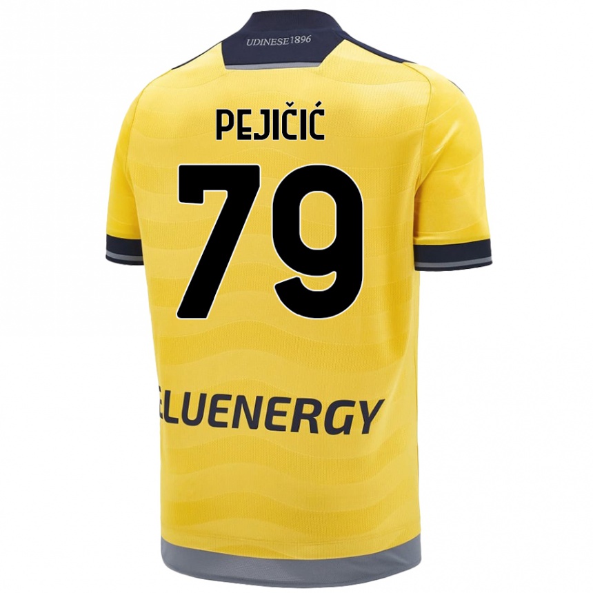 Kids Football David Pejičić #79 Golden Away Jersey 2024/25 T-Shirt Uk