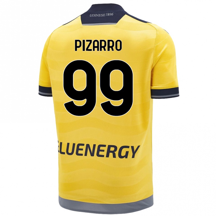 Kids Football Damián Pizarro #99 Golden Away Jersey 2024/25 T-Shirt Uk