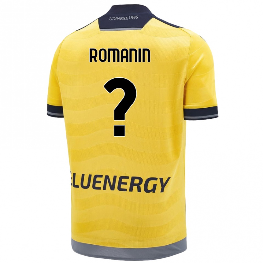 Kids Football Mattia Romanin #0 Golden Away Jersey 2024/25 T-Shirt Uk