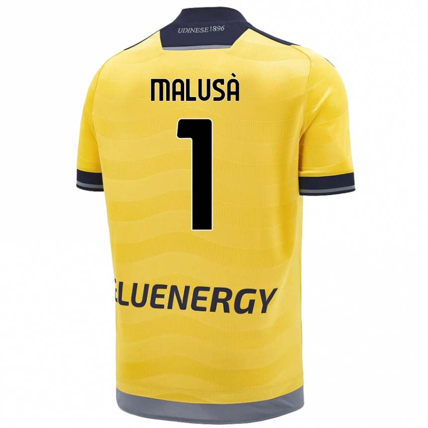 Kids Football Joel Malusà #1 Golden Away Jersey 2024/25 T-Shirt Uk