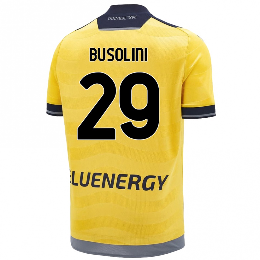 Kids Football Alessandro Busolini #29 Golden Away Jersey 2024/25 T-Shirt Uk