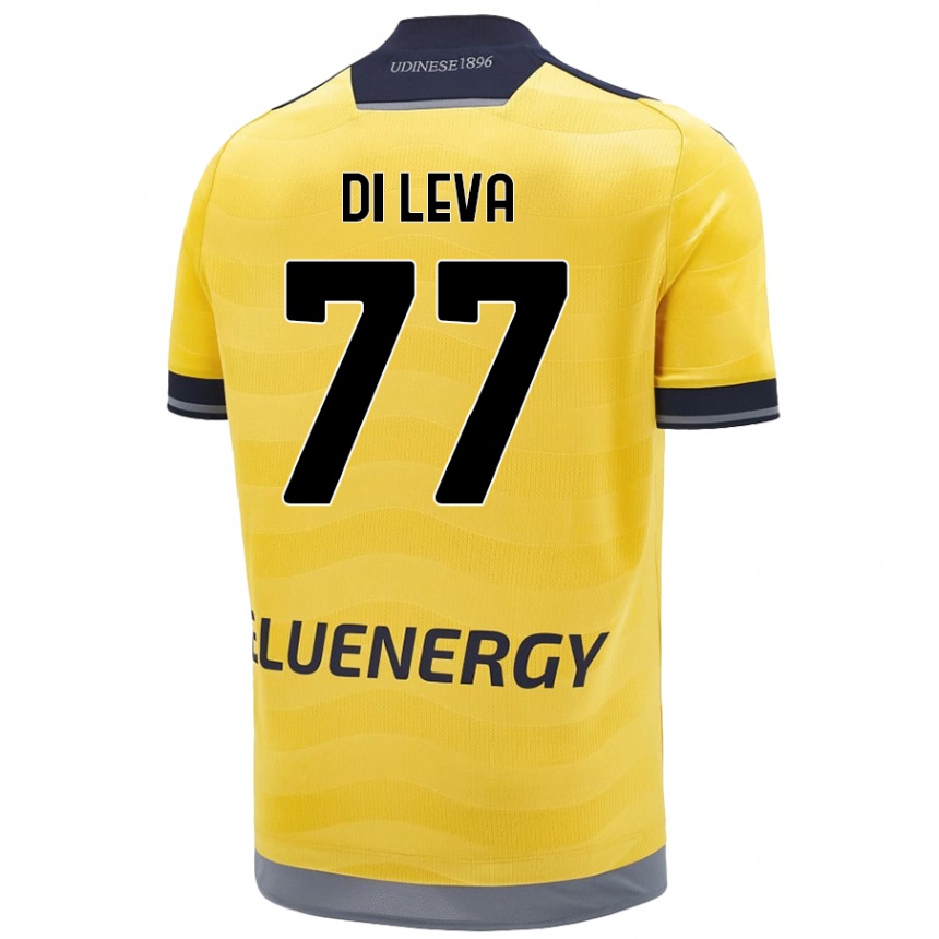 Kids Football Vincenzo Di Leva #77 Golden Away Jersey 2024/25 T-Shirt Uk