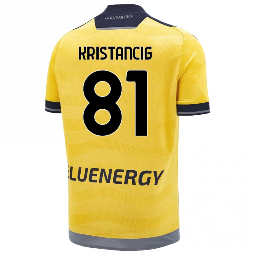 Kids Football Luca Kristancig #81 Golden Away Jersey 2024/25 T-Shirt Uk