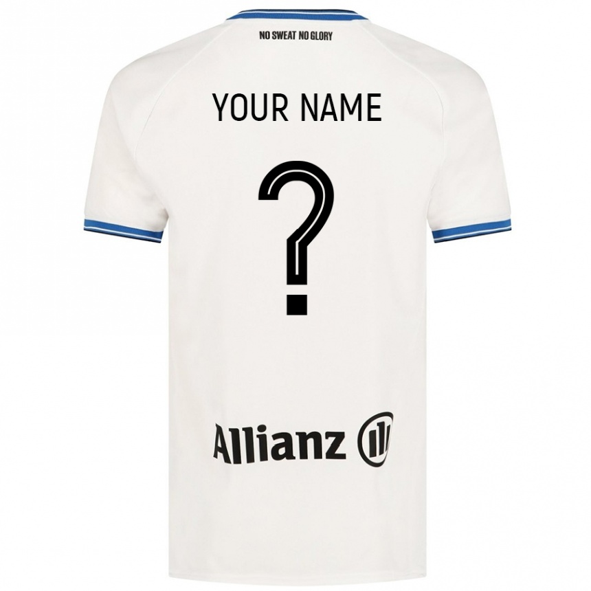 Kids Football Your Name #0 White Away Jersey 2024/25 T-Shirt Uk