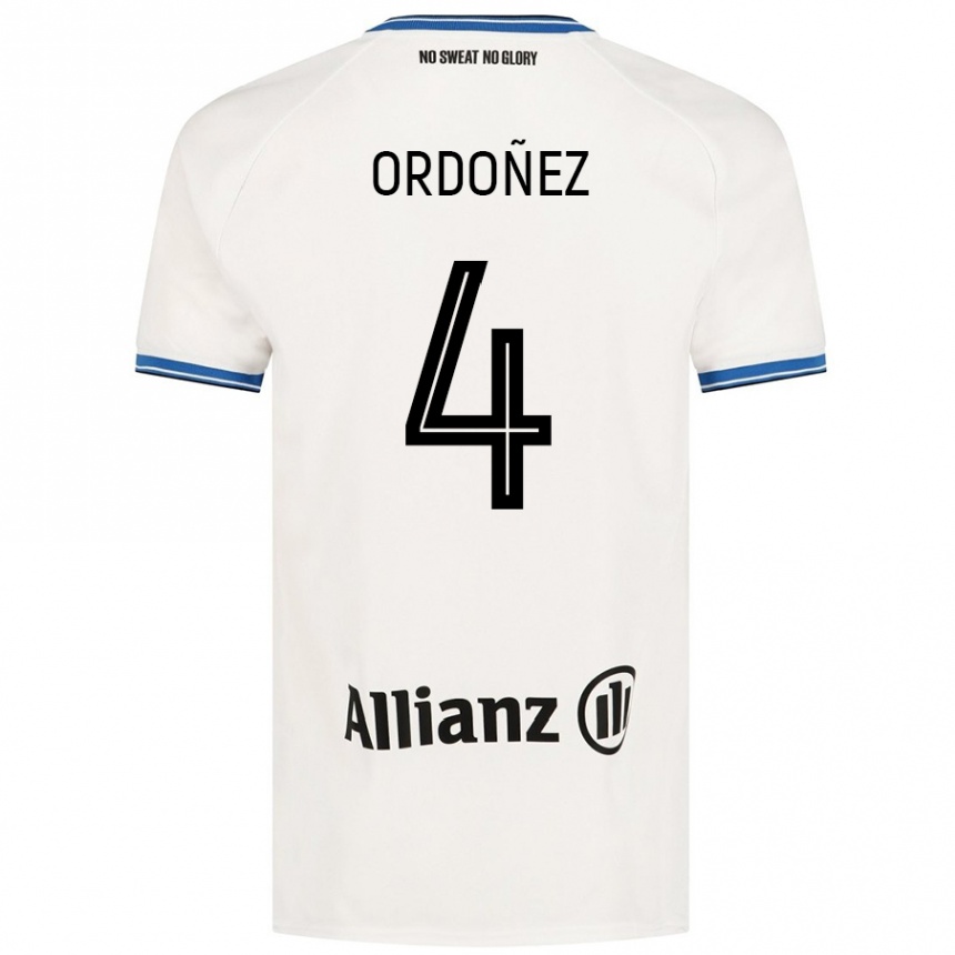 Kids Football Joel Ordóñez #4 White Away Jersey 2024/25 T-Shirt Uk