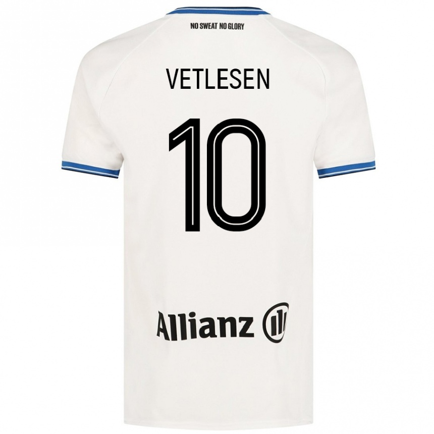 Kids Football Hugo Vetlesen #10 White Away Jersey 2024/25 T-Shirt Uk