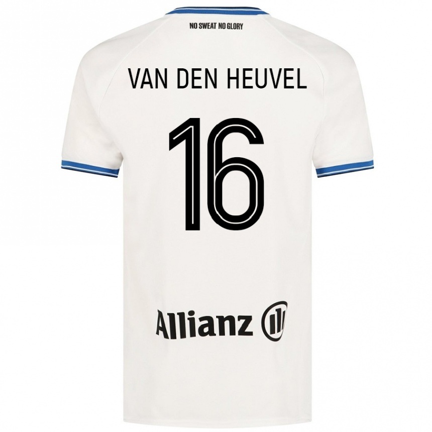 Kids Football Dani Van Den Heuvel #16 White Away Jersey 2024/25 T-Shirt Uk