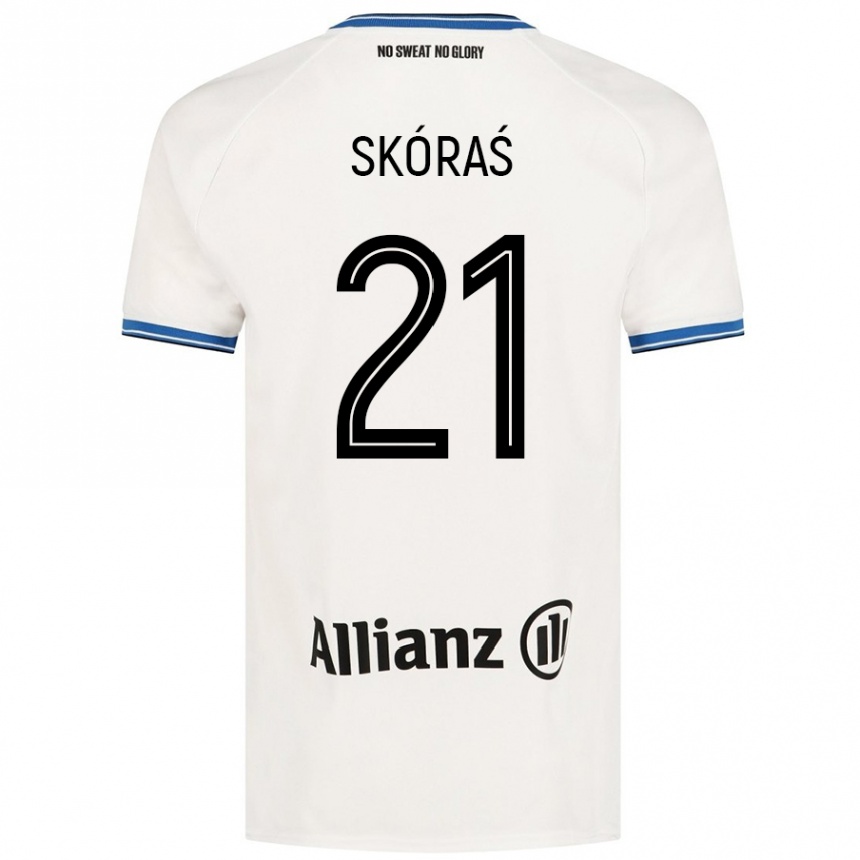 Kids Football Michal Skoras #21 White Away Jersey 2024/25 T-Shirt Uk