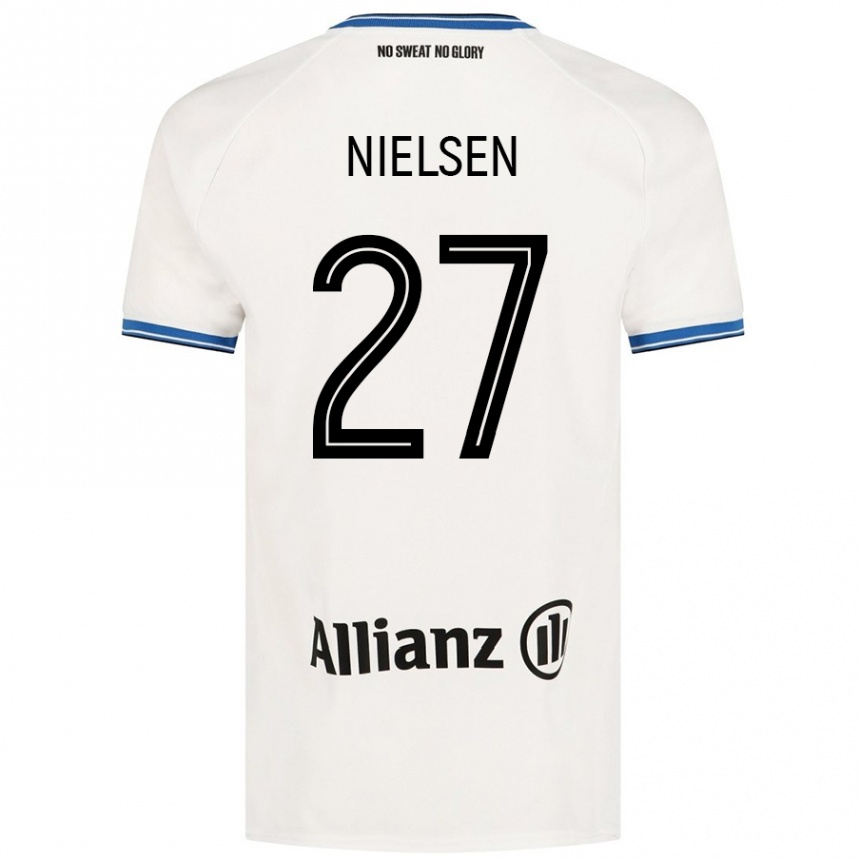 Kids Football Casper Nielsen #27 White Away Jersey 2024/25 T-Shirt Uk