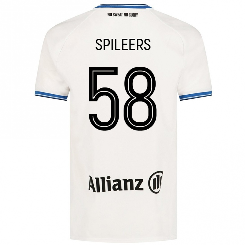 Kids Football Jorne Spileers #58 White Away Jersey 2024/25 T-Shirt Uk