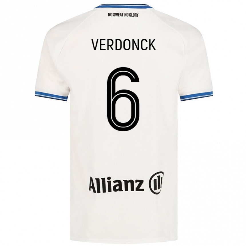 Kids Football Saar Verdonck #6 White Away Jersey 2024/25 T-Shirt Uk