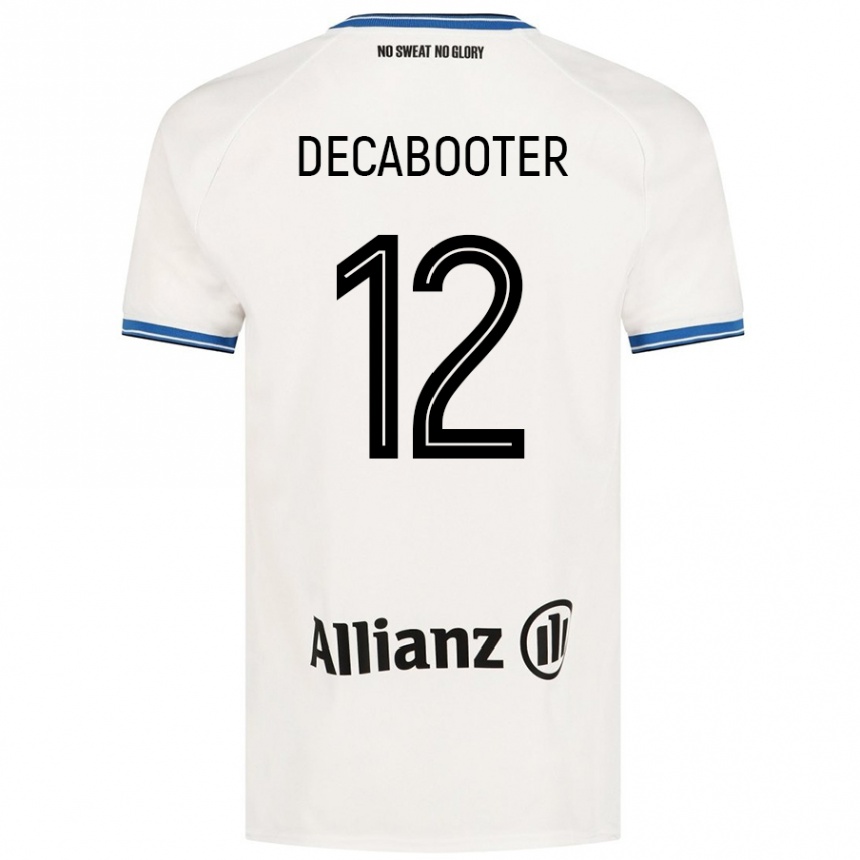 Kids Football Marith Decabooter #12 White Away Jersey 2024/25 T-Shirt Uk