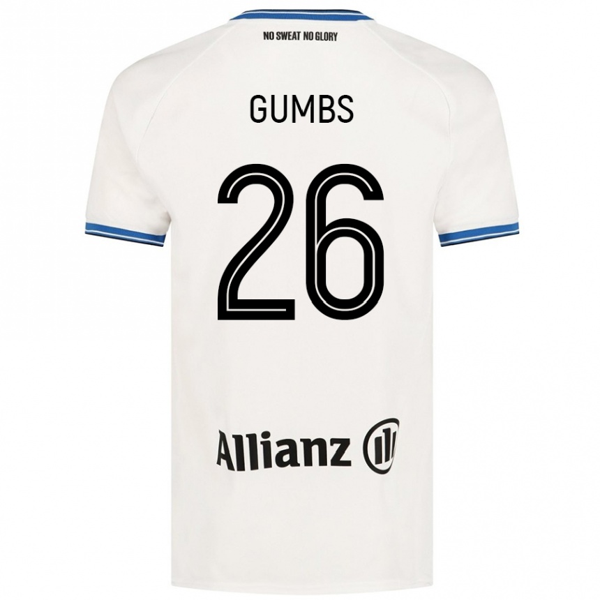 Kids Football Aisse Gumbs #26 White Away Jersey 2024/25 T-Shirt Uk