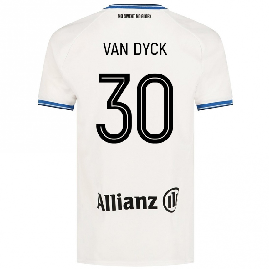 Kids Football Nell Van Dyck #30 White Away Jersey 2024/25 T-Shirt Uk