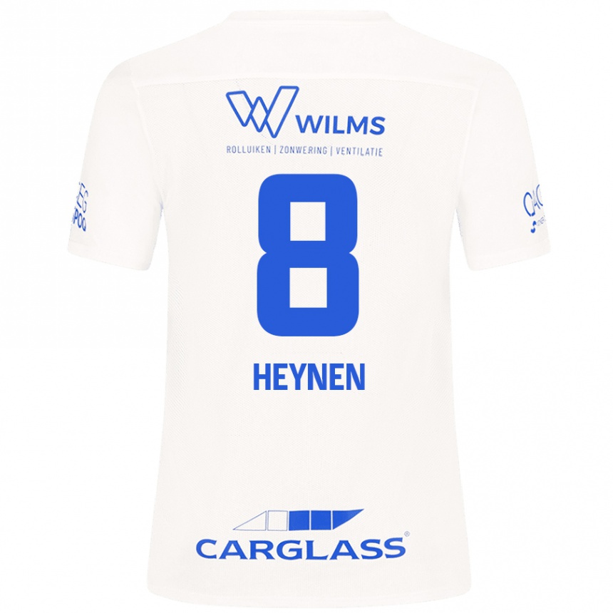 Kids Football Bryan Heynen #8 White Away Jersey 2024/25 T-Shirt Uk