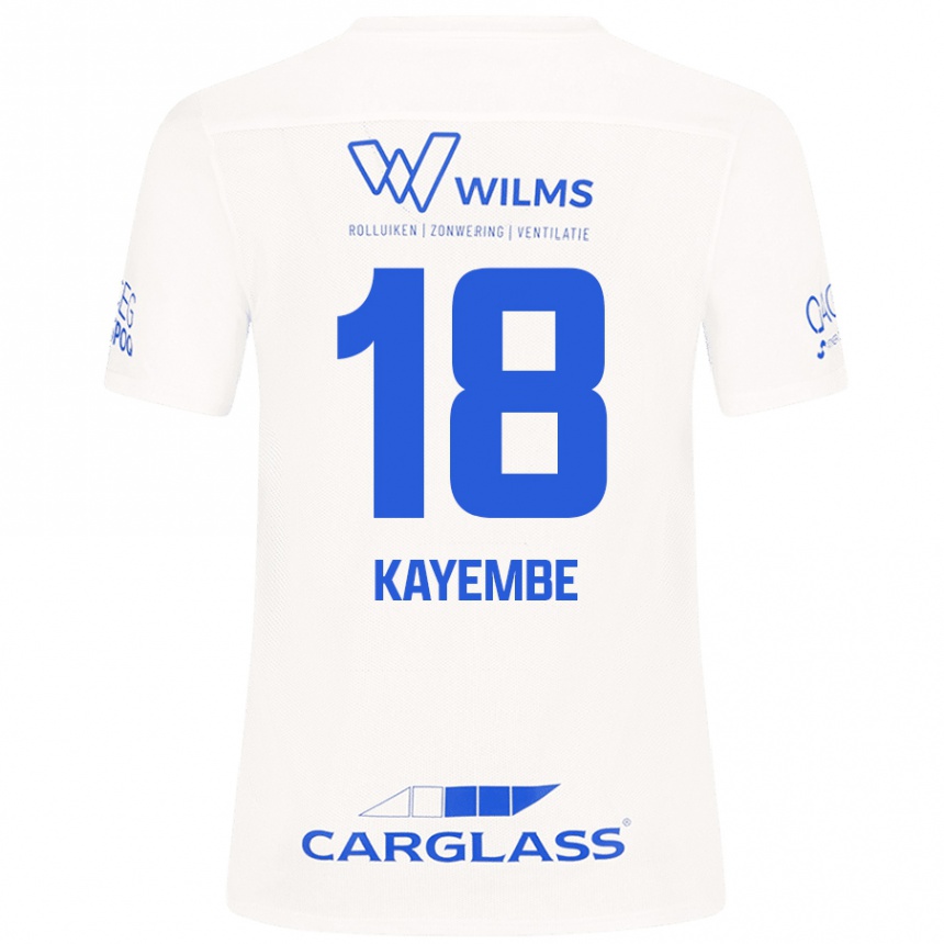 Kids Football Joris Kayembe #18 White Away Jersey 2024/25 T-Shirt Uk