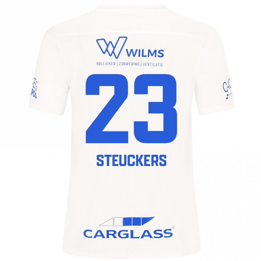 Kids Football Jarne Steuckers #23 White Away Jersey 2024/25 T-Shirt Uk