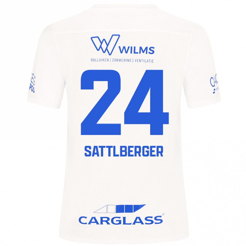 Kids Football Nikolas Sattlberger #24 White Away Jersey 2024/25 T-Shirt Uk