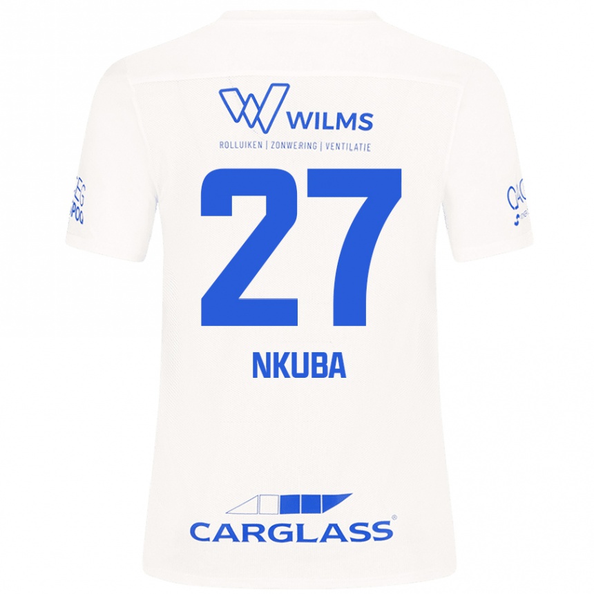 Kids Football Ken Nkuba #27 White Away Jersey 2024/25 T-Shirt Uk