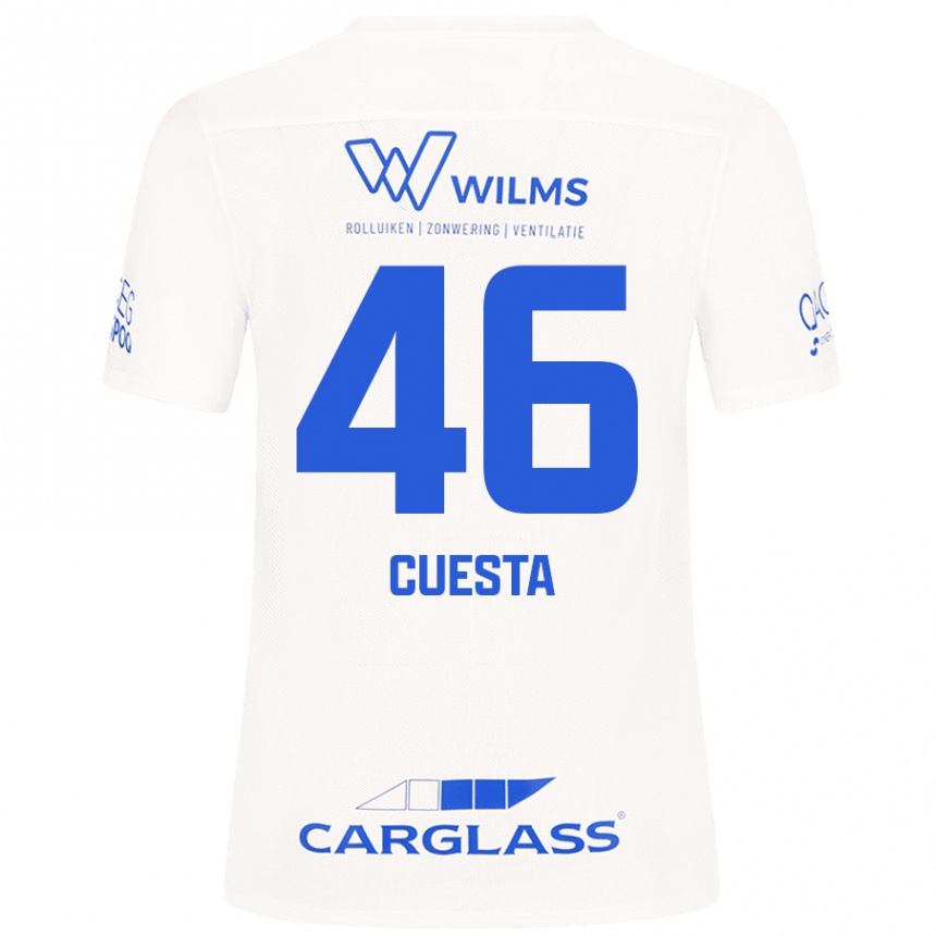 Kids Football Carlos Cuesta #46 White Away Jersey 2024/25 T-Shirt Uk