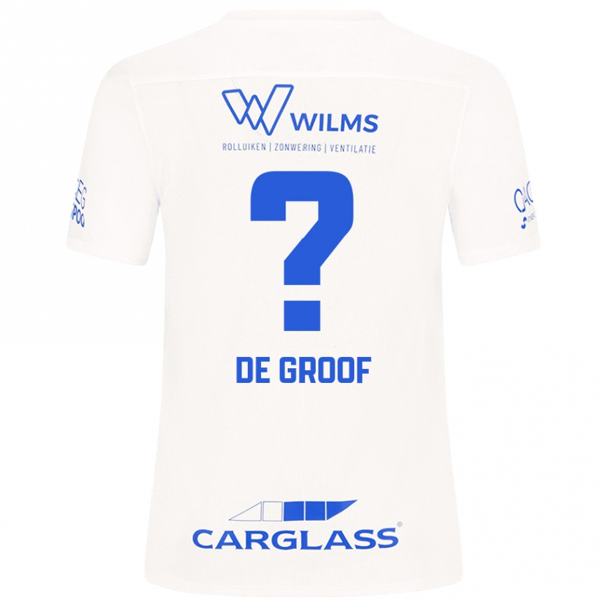 Kids Football Jens De Groof #0 White Away Jersey 2024/25 T-Shirt Uk