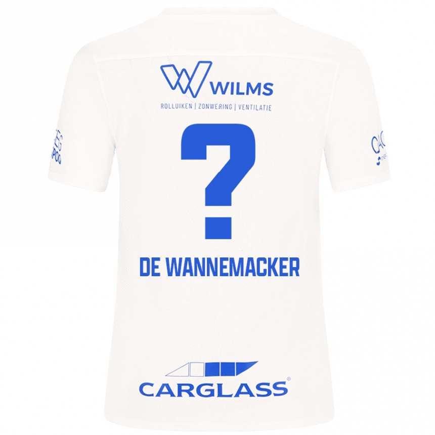 Kids Football August De Wannemacker #0 White Away Jersey 2024/25 T-Shirt Uk