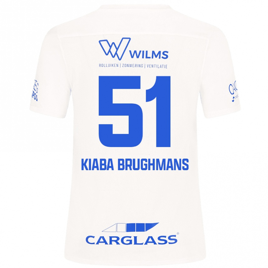 Kids Football Lucca Kiaba Brughmans #51 White Away Jersey 2024/25 T-Shirt Uk