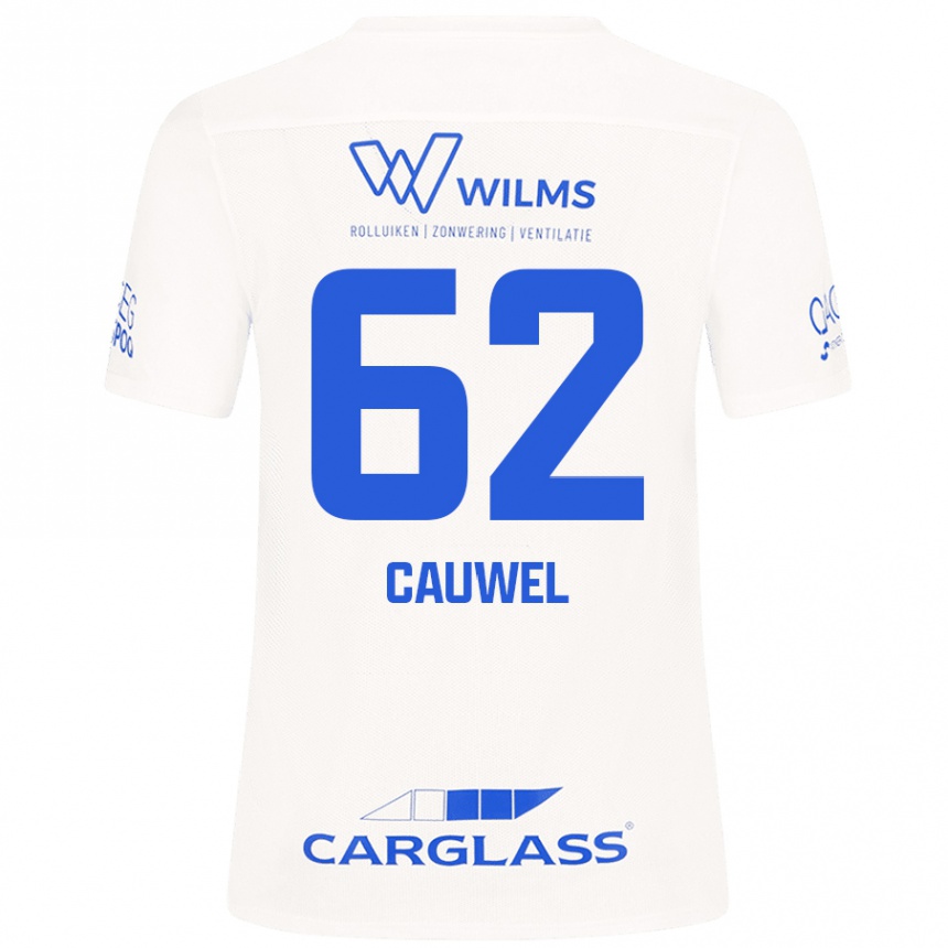 Kids Football Michiel Cauwel #62 White Away Jersey 2024/25 T-Shirt Uk