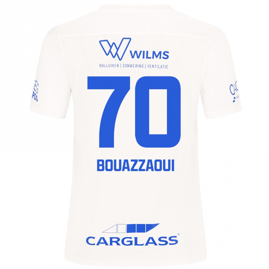 Kids Football Ilyas Bouazzaoui #70 White Away Jersey 2024/25 T-Shirt Uk