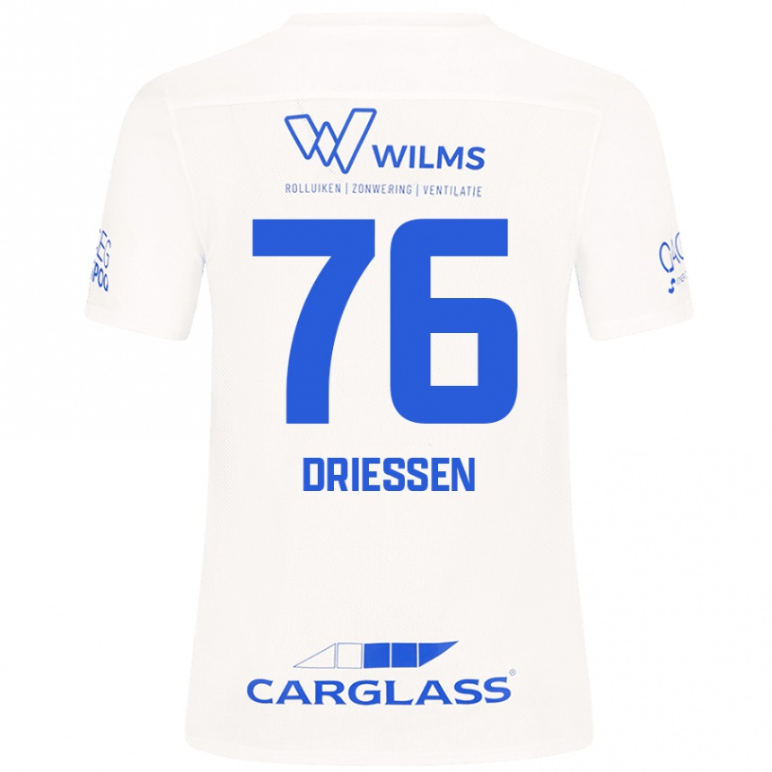 Kids Football Jelle Driessen #76 White Away Jersey 2024/25 T-Shirt Uk