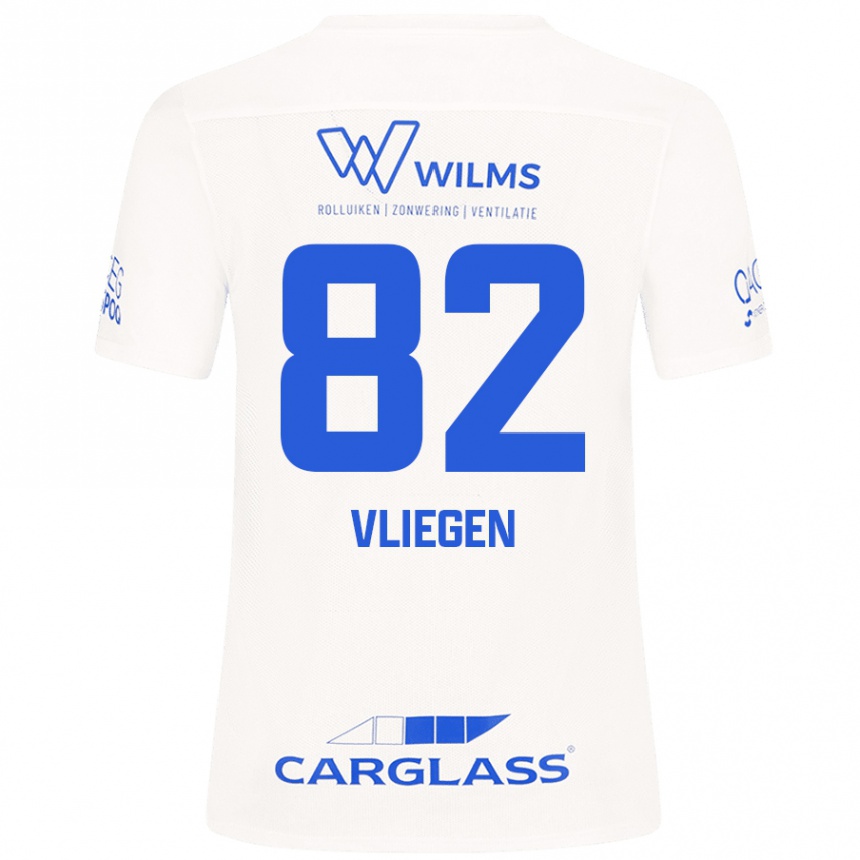 Kids Football Olivier Vliegen #82 White Away Jersey 2024/25 T-Shirt Uk