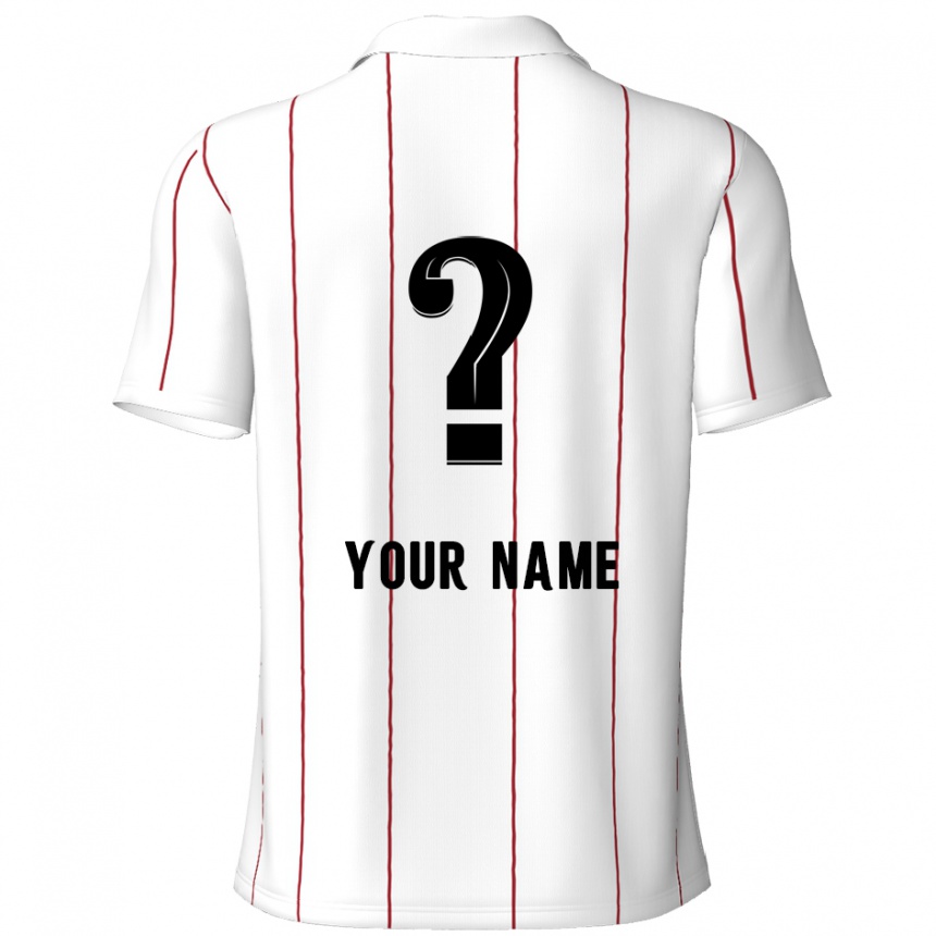 Kids Football Your Name #0 White Black Away Jersey 2024/25 T-Shirt Uk