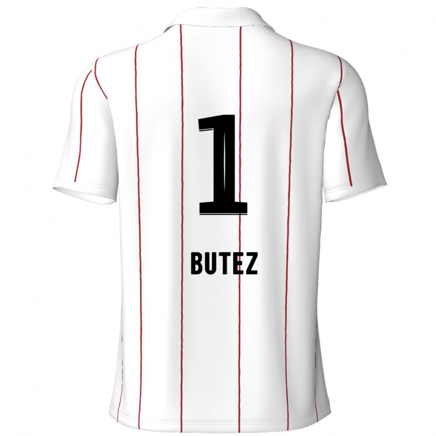 Kids Football Jean Butez #1 White Black Away Jersey 2024/25 T-Shirt Uk