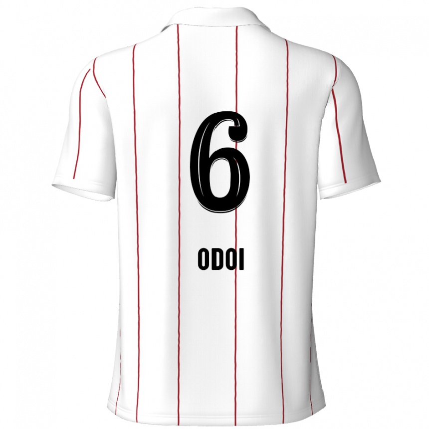 Kids Football Denis Odoi #6 White Black Away Jersey 2024/25 T-Shirt Uk