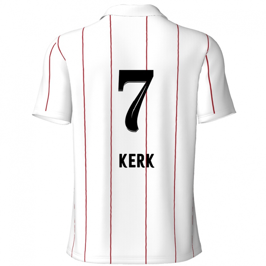 Kids Football Gyrano Kerk #7 White Black Away Jersey 2024/25 T-Shirt Uk