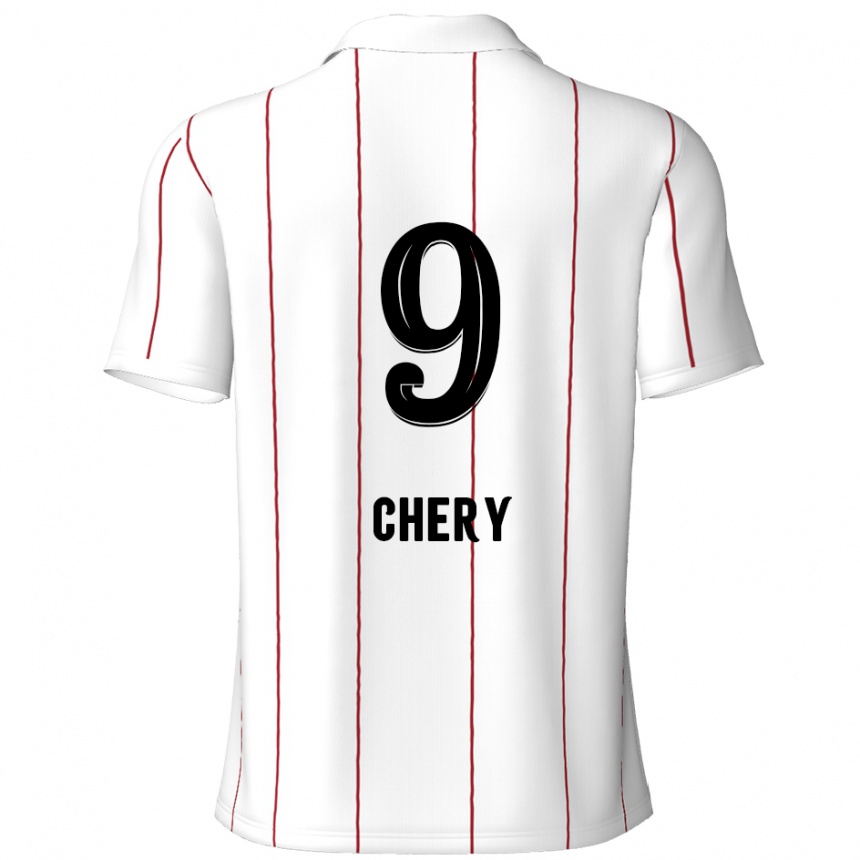 Kids Football Tjaronn Chery #9 White Black Away Jersey 2024/25 T-Shirt Uk