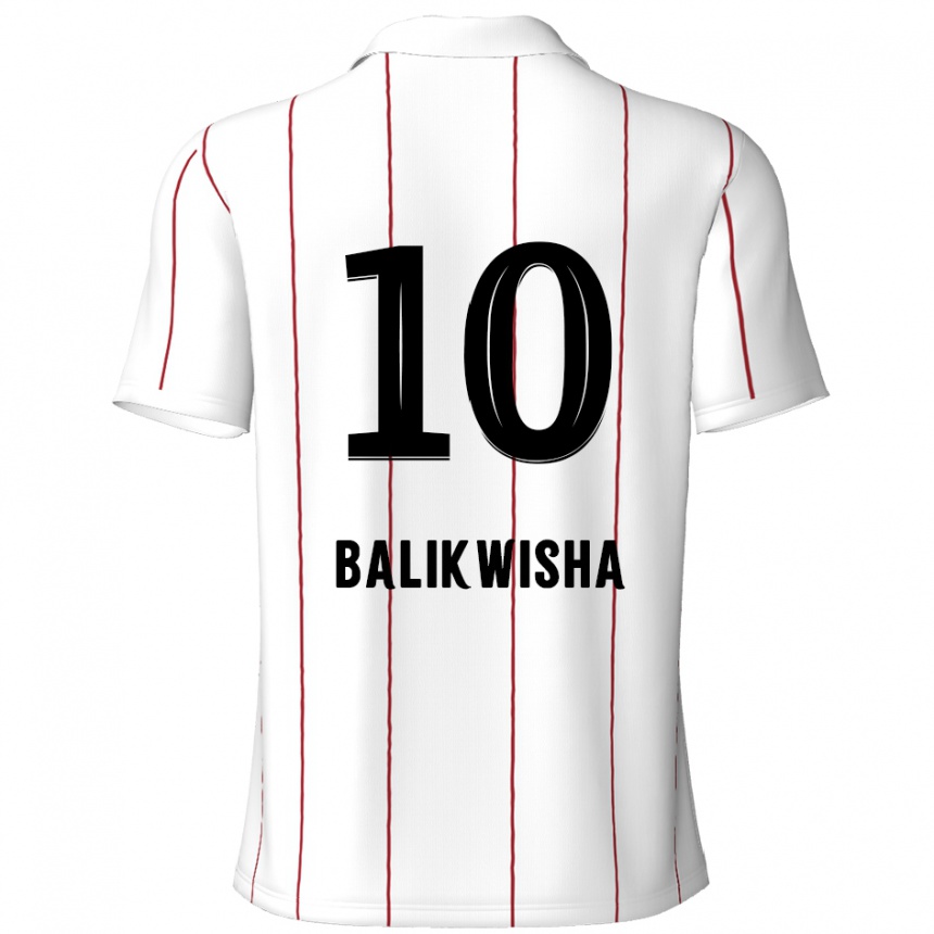 Kids Football Michel-Ange Balikwisha #10 White Black Away Jersey 2024/25 T-Shirt Uk