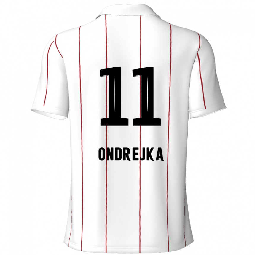 Kids Football Jacob Ondrejka #11 White Black Away Jersey 2024/25 T-Shirt Uk