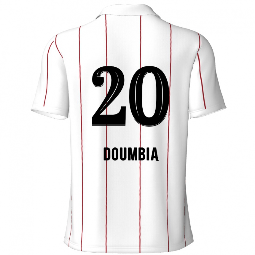 Kids Football Mahamadou Doumbia #20 White Black Away Jersey 2024/25 T-Shirt Uk