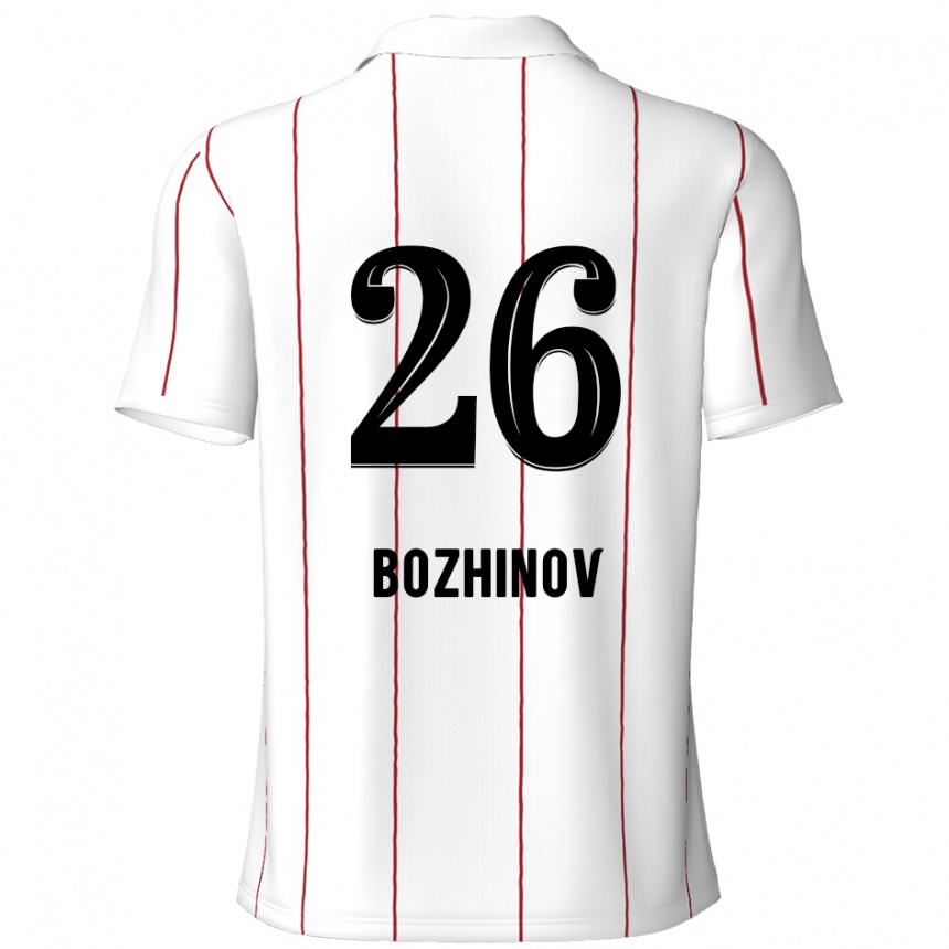 Kids Football Rosen Bozhinov #26 White Black Away Jersey 2024/25 T-Shirt Uk